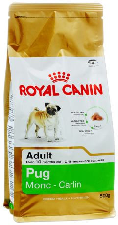 Сухой корм Royal Canin Mops Adult для взрослых пород собак породы мопс от 10 месяцев 0,5кг