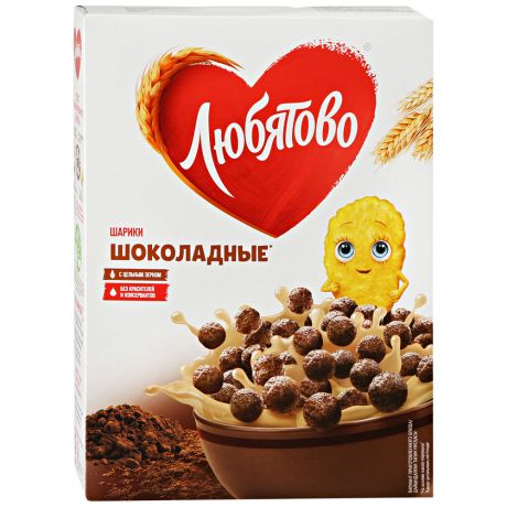 Завтраки готовые Любятово "Шарики шоколадные" 250г