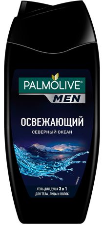 гель для душа 3 в 1 Palmolive MEN Освежающий Северный океан мужской для тела, лица и волос, 250мл