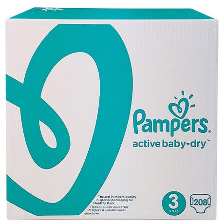 Подгузники Pampers Active Baby-Dry 3 (5-9кг, 208 штук)