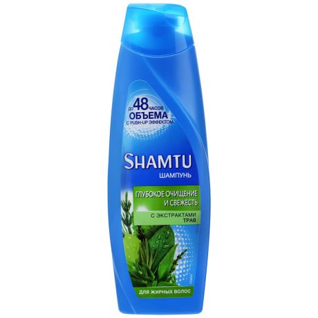 Шампунь Shamtu Глубокое очищение и свежесть с экстрактами трав для жирных волос, 360мл