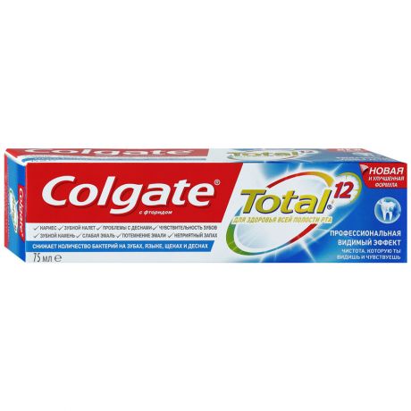 Зубная паста Colgate Total 12 Профессиональная Видимый Эффект комплексная антибактериальная 75 мл