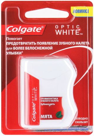 Зубная нить Colgate Optic White Мята профилактика зубного налета 25 м