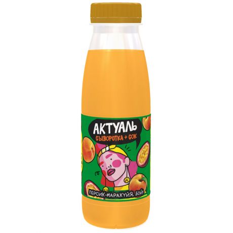 Напиток Актуаль на сыворотке со вкусом персика-маракуйи 310 г