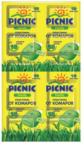 Пластины от комаров Picnic Family 10 штук