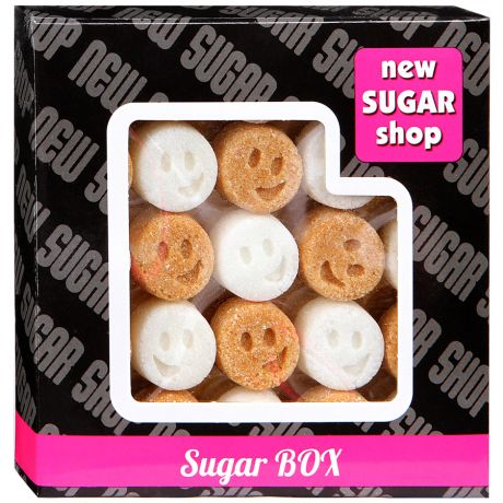 Сахар Sugar BOX! Смайлики сахарные тростниковые и белые 220г