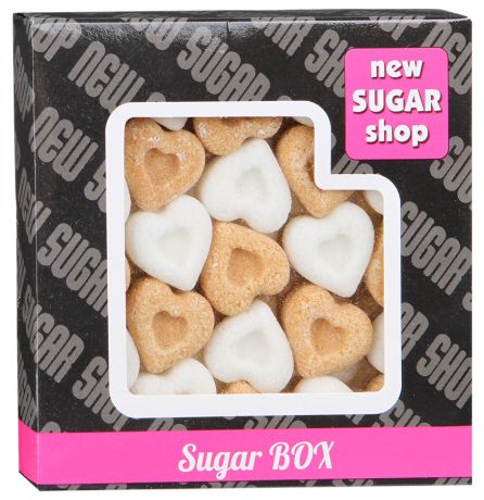 Сахар Sugar BOX! Сердечки сахарные тростниковые и белые 220г