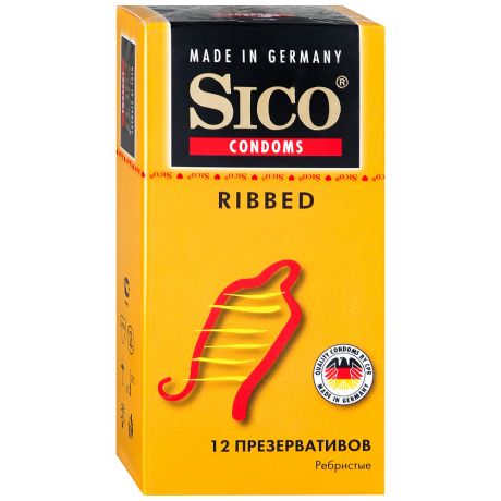Презервативы Sico Ribbed ребристые 12 штук