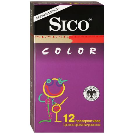 Презервативы Sico Color Цветные ароматизированные 12 штук