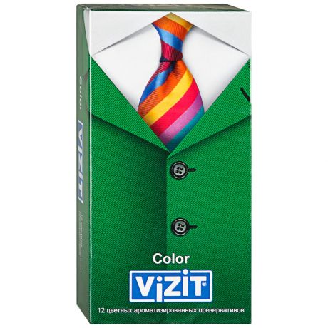 Презервативы Vizit Color цветные ароматизированные 12 штук