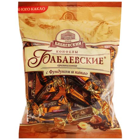 Конфеты Бабаевские оригинальные с фундуком и какао 200г