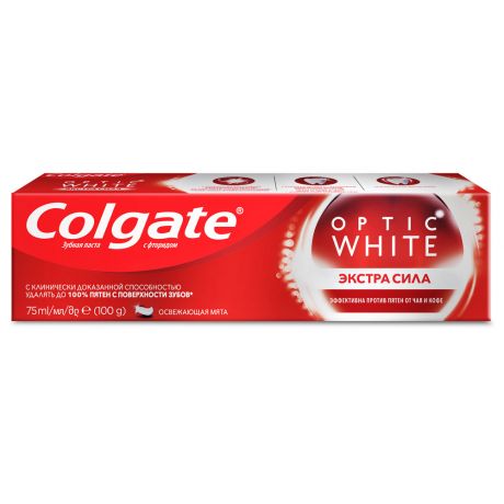 Зубная паста Colgate Optic White Экстра сила отбеливающая 75 мл