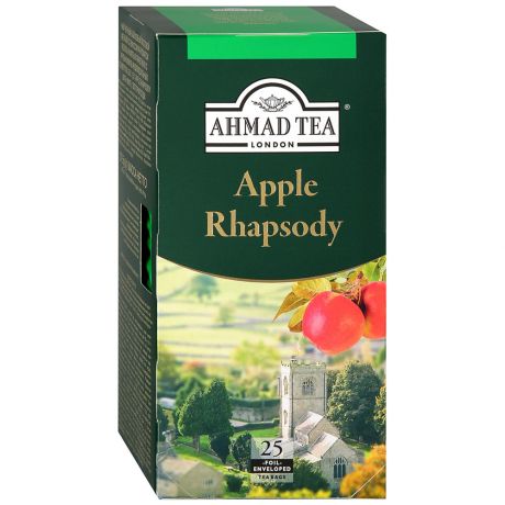 Чай Ahmad Tea черный мелкий с яблоком и мятой 25 пакетиков по 1.5 г