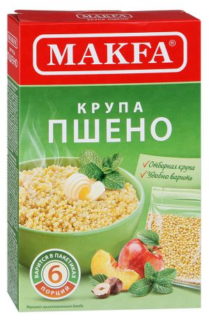 Крупа Пшено Makfa шлифованное 400г (6п*66,5г)