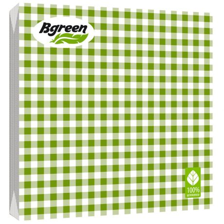 Салфетки бумажные Bulgaree Green "Клетка зеленая" 3слоя 33*33см 20шт