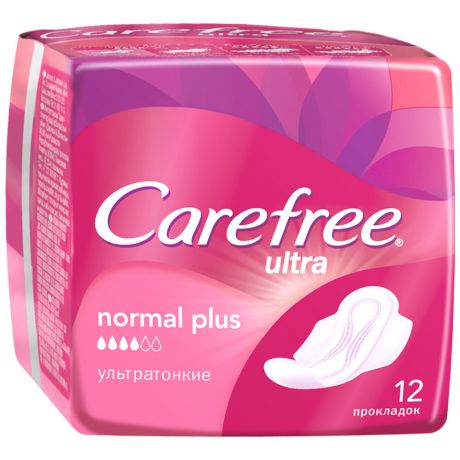 Прокладки Carefree Ultra Normal Plus 4 капли 12 штук