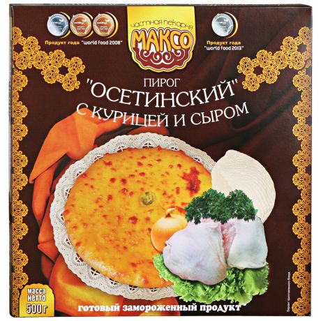 Пирог Осетинский Максо с курицей и сыром замороженный 500 г