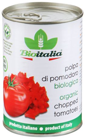 Томаты Bioitalia очищенные резаные в томатном соке 400 г