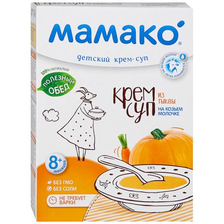 Крем-суп Мамако с тыквой на козьем молоке быстрорастворимый без сахара с 8 месяцев 150 г