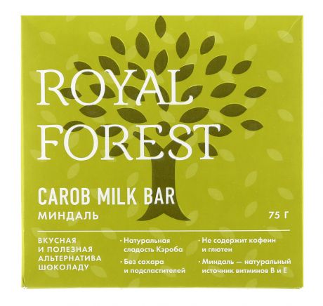 Carob Royal Forest milk bar миндаль, 75г