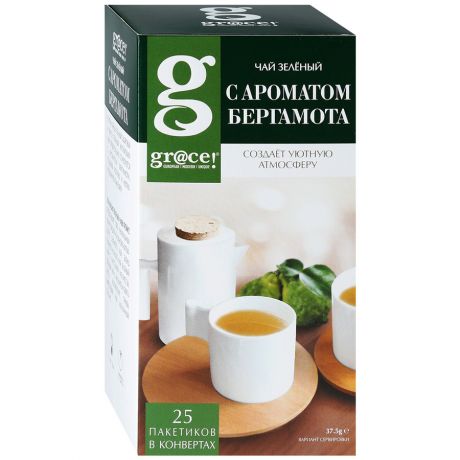 Чай Grace зеленый мелкий с ароматом бергамота 25 пакетиков по 1.5 г