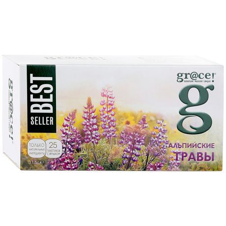 Напиток Grace! Альпийские травы травяной с зеленым чаем 25 пакетиков по 1.5 г