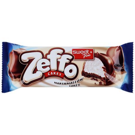 Пирожное Sweet Plus Zeffo маршмеллоу с какао-молочной глазурью 45г