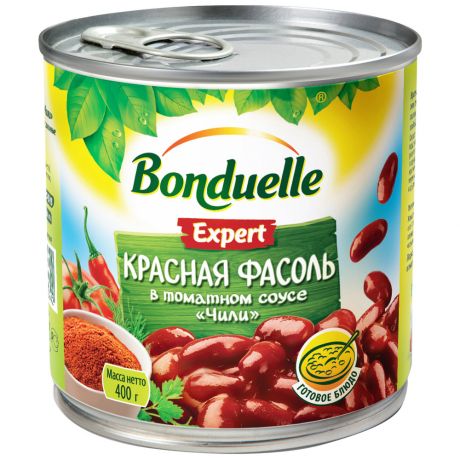 Фасоль Bonduelle Expert красная в томатном соусе Чили 400 г