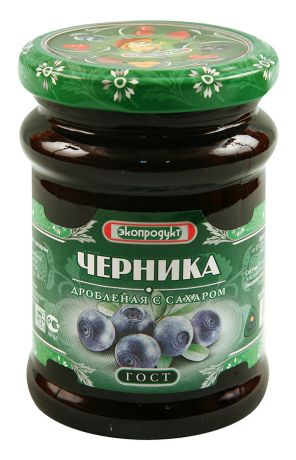 Черника Экопродукт дробленая с сахаром 320 г