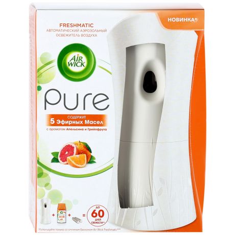 Освежитель воздуха AirWick Freshmatic Pure 5 Эфирных масел с ароматом апельсина и грейпфрута 250 мл