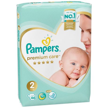 Подгузники Pampers Premium Care Mini 2 (4-8 кг, 66 штук)