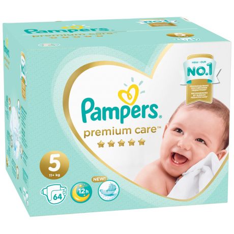 Подгузники Pampers Premium Care Junior 5 (11-16 кг, 64 штуки)