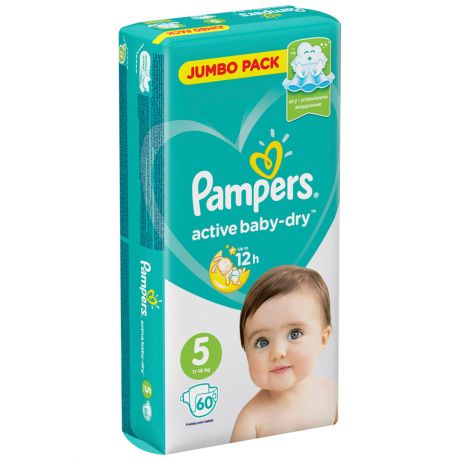 Подгузники Pampers Active Baby-Dry Junior 5 (11-16 кг, 60 штук)