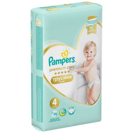 Подгузники-трусики Pampers Premium Care Pants Maxi 4 (9-15 кг, 58 штук)