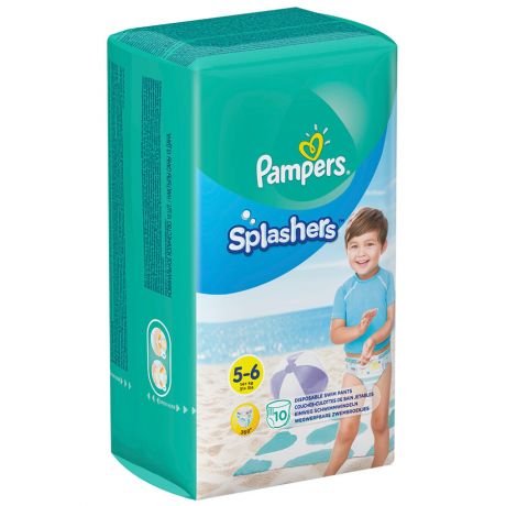 Подгузники-трусики для плавания Pampers Splashers Junior-Extra Large 5-6 (14+ кг, 10 штук)