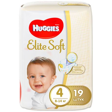 Подгузники Huggies Elite Soft 4 (8-14 кг, 19 штук)