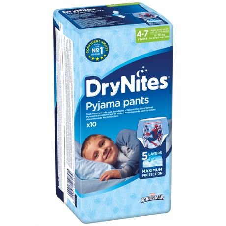 Подгузники-трусики для мальчиков Huggies DryNites (4-7 лет, 10 штук)