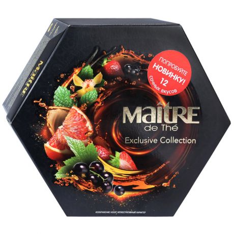 Чай Maitre de The Exсlusive Collection Ассорти 12 вкусов по 5 пакетиков по 2 г
