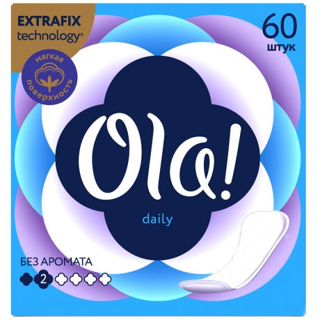 Прокладки ежедневные Ola! Daily 2 капли 60 штук