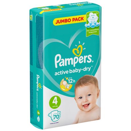 Подгузники Pampers Active Baby-Dry Maxi 4 (9-14 кг, 70 штук)