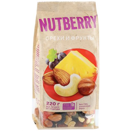 Смесь Nutberry Орехи и фрукты, 220г
