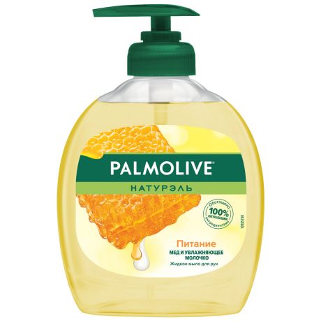 Жидкое мыло для рук Palmolive Натурель Питание "Мед и Увлажняющее молочко", 300мл