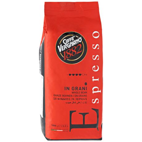 Кофе Vergnano Еspresso в зернах в вакуумной упаковке 1 кг
