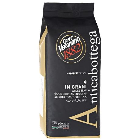 Кофе Vergnano Antica Bottega 100% Aрабика в зернах в вакуумной упаковке 1 кг