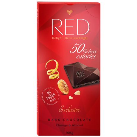 Шоколад Red Exclusive с апельсином и миндалем темный, 100г