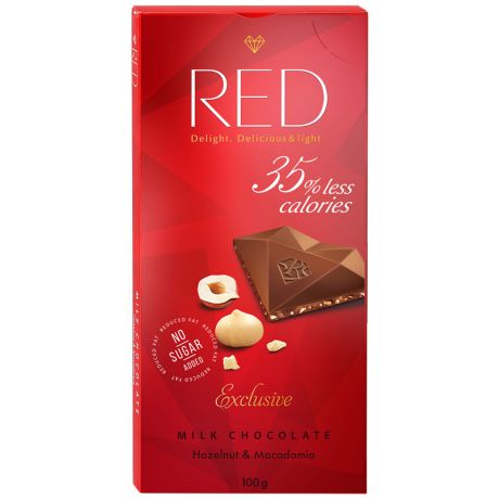 Шоколад Red Exclusive с фундуком и макадамией молочный, 100г