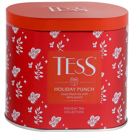 Чай Tess Holiday Punch черный листовой с ароматом ягодный пунш 100 г
