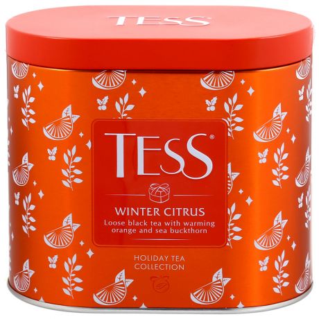 Чай Tess Winter Citrus черный листовой с ароматом апельсина и облепихи 100 г