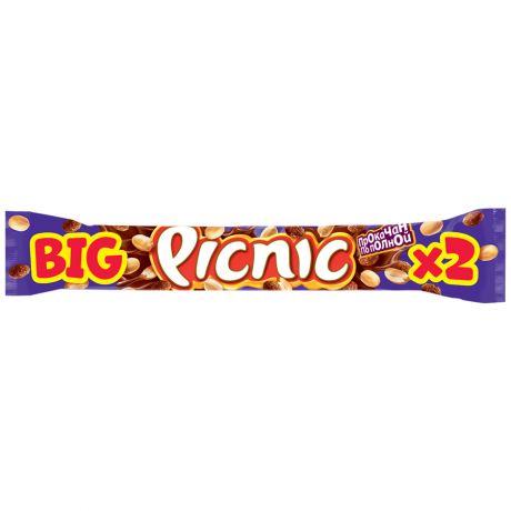 Батончик Big Picnic с арахисом и изюмом, 76г
