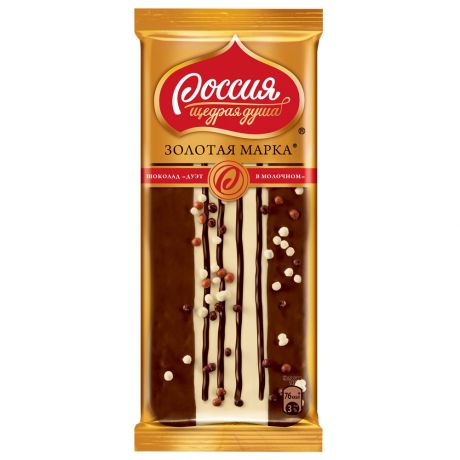 Шоколад Россия Золотая Марка Дуэт в молочном 85 г